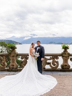 Galia Lahav Opera White Lace Wedding Gown with Long Train